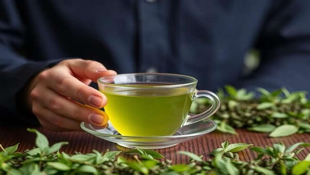 как распознать подделку зелёного чая в чашке с листьями