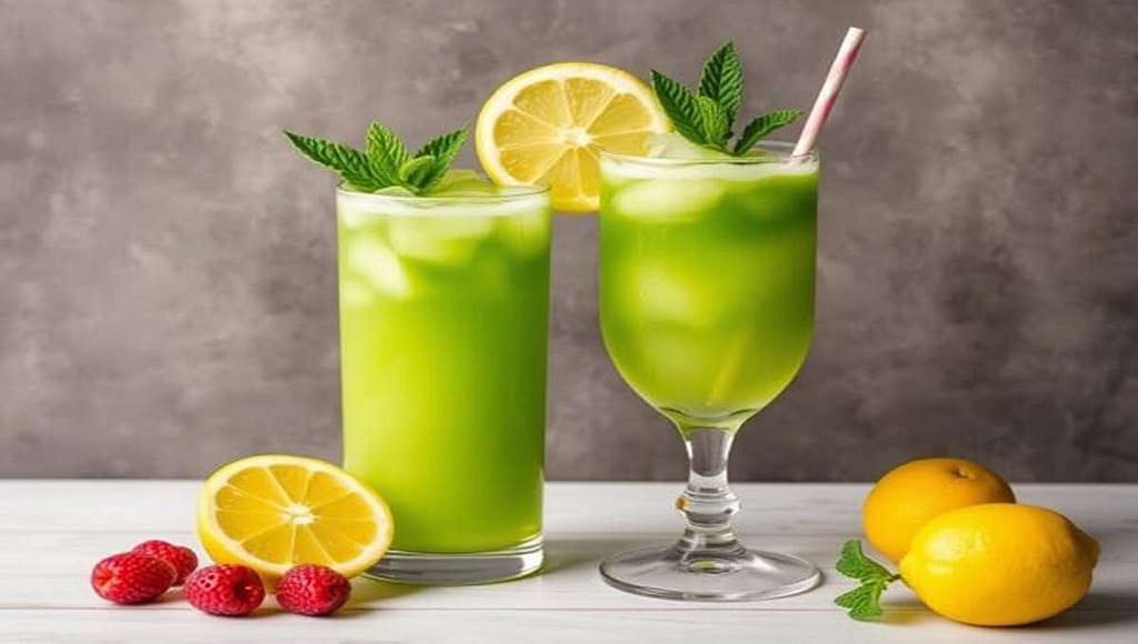 Оригинальные рецепты с зеленым чаем для лета: освежающие лимонады и сорбеты. Оригинальные рецепты прохладных напитков с зелёным чаем — выбираем лучшее Освежающий напиток с зелёным чаем, лимоном и мятой в стеклянных стаканах на фоне серой стены