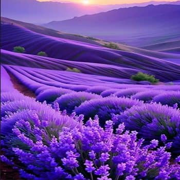 Зелёный чай с лавандой на фоне закатных лавандиных полей — атмосфера спокойствия и пользы